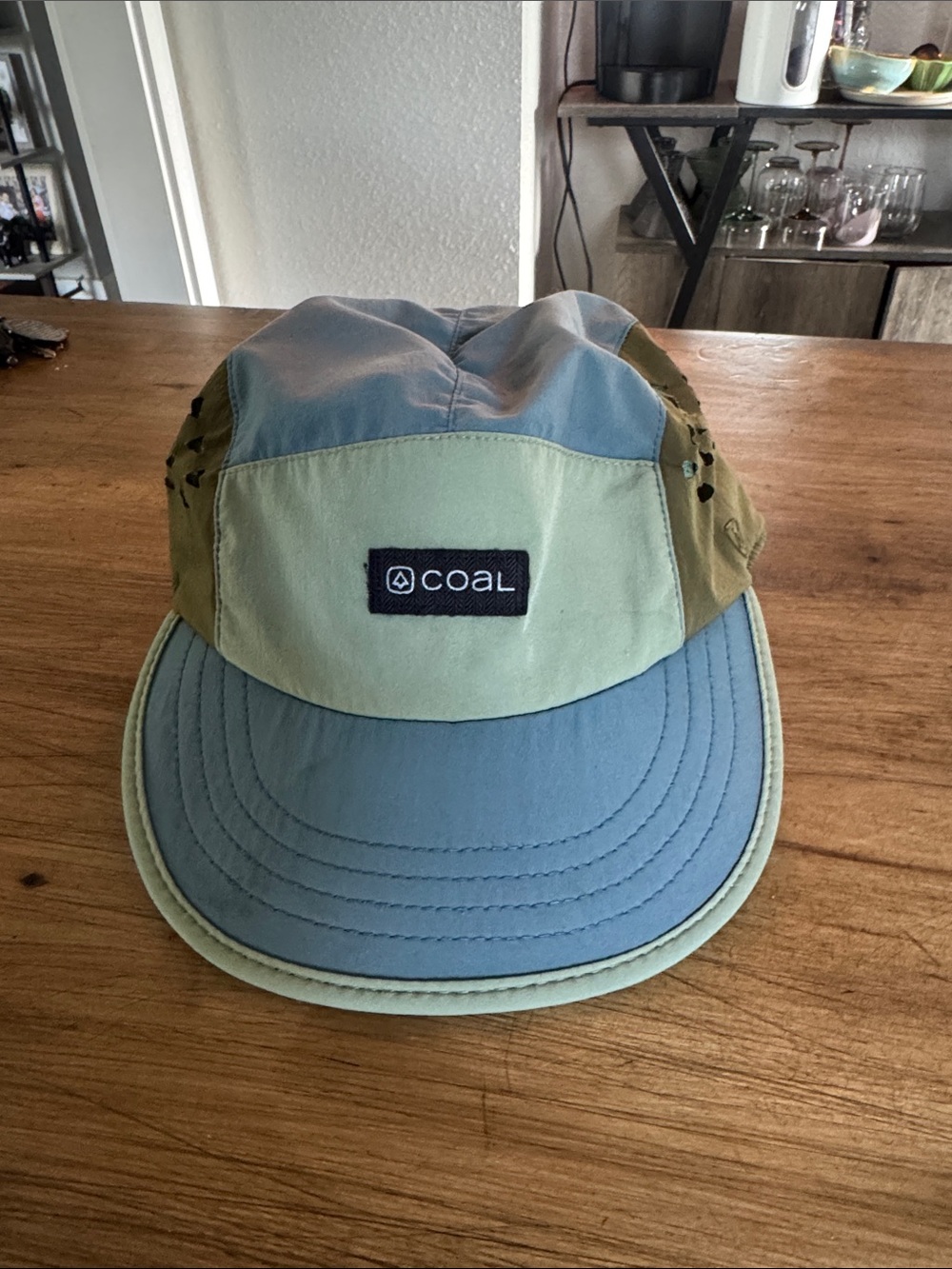Coal five panel running hat- Blue & Olive
